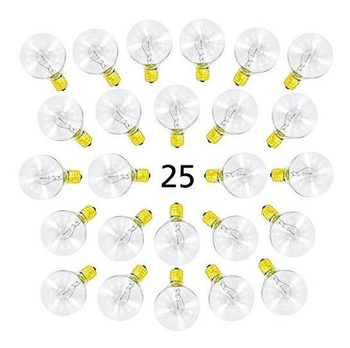 25 Unidad Foco Esferico G40 Para Luz Cadena Conectors