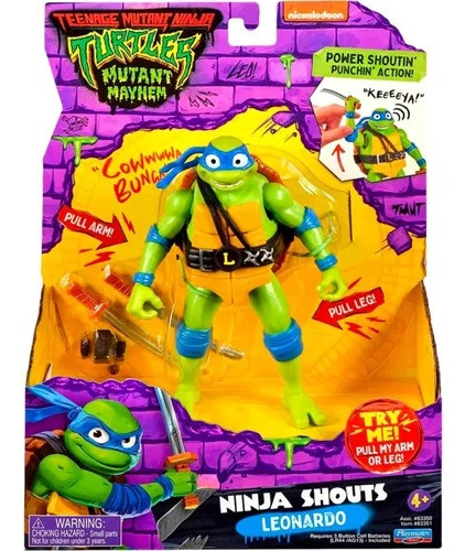 Figura Con Sonido Leonardo - Tortugas Ninja Mutant Mayhem