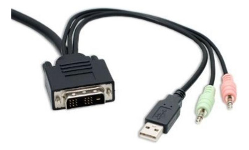 E / S Cresta 2 Puerto Dvi + Conmutador Kvm Usb Con Audio Y S