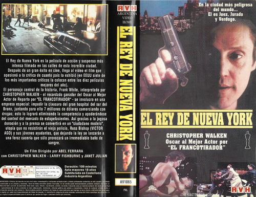 El Rey De Nueva York Vhs Abel Ferrara Christopher Walken