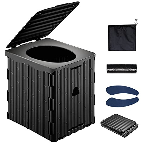 Jissbon Portable Camping Toilet Water-proof, Plegable, &amp;