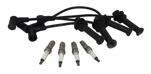 Kit De 4 Bujias + Cables De Ford Ecosport 13/17 1.6 Sigma