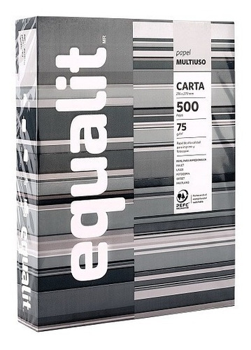 Imagen 1 de 1 de Resma Equalit carta multifunción de 500 hojas de 75g por unidad