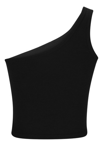 25 Camiseta Sin Mangas De Un Solo Hombro Lisa A La Moda