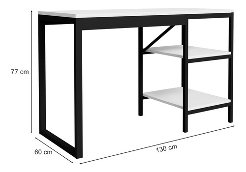 Mesa Escritório Slim C/ Estante Lateral Funcional