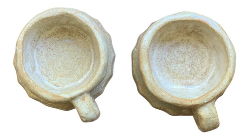 Imagen 1 de 6 de Tazas Gruesas Con Plato De Cerámica Gres