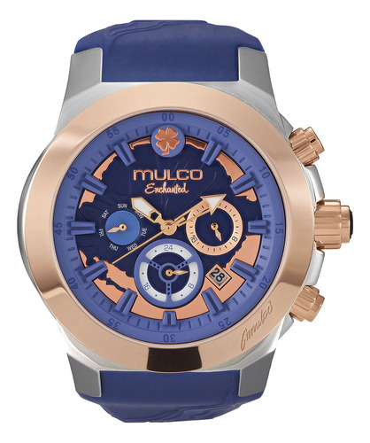 Reloj Mujer Mulco Mw-5-5673-044 Enchanted Maple Color de la correa Azul Color del bisel Plateado Color del fondo Azul