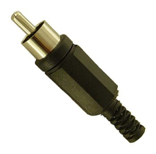 Conector Plug Macho Rca Negro C/colita Flexible X5 Unidades