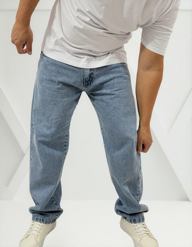 Pantalón Jean Mom Rígido Para Hombre - Sc Indumentaria