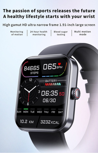 Reloj Inteligente Smartband F57l Con Medidor De Glucosa