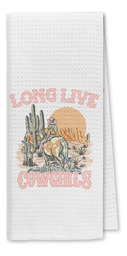 Dibor Long Live Cowgirls Retro Western Country Girl - Toalla