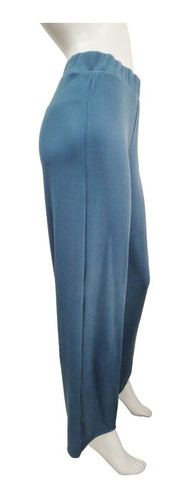 Pantalón Recto De Rib, Con Resorte En Cintura