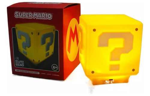 Lámpara de mesa amarilla Interrogation con sonido Super Mario Bros Dome Color Yellow Frame Color Amarillo 12V