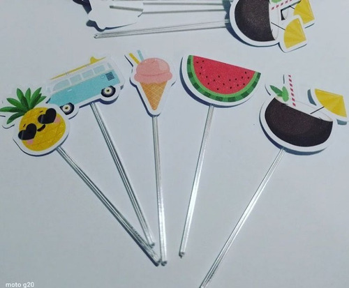 50 Topper Tags Para Doces Tropical Tardezinha