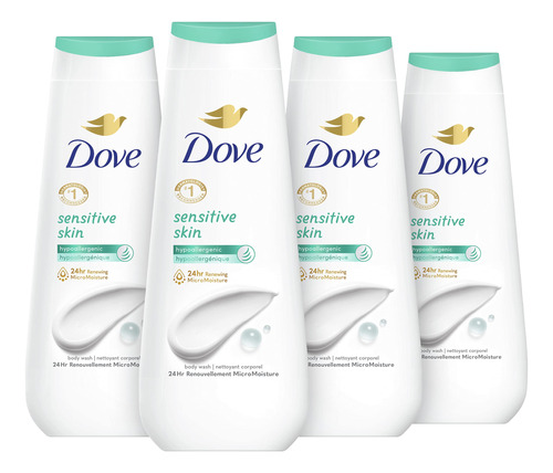 Dove Gel De Baño Para Piel Sensible, Hipoalergénico, Sin .