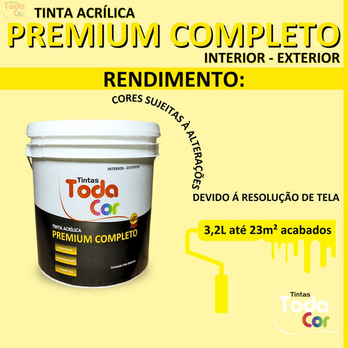 Tinta Acrílica Premium Completo Fino Acabamento Lavável 3,2l