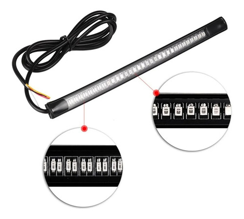 Luz Trasera Moto Stop Giros Posición Universal 48 Led 