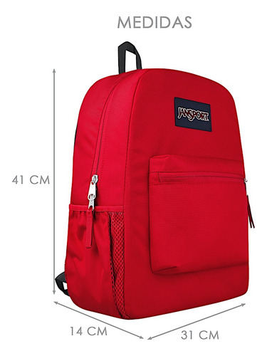Mochila Jansport Rojo Cross Town Diseño Liso Rojo