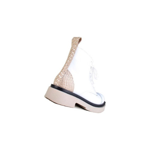 Borcegos Botinetas Cordones De Mujer De Cuero Evie - Ferraro