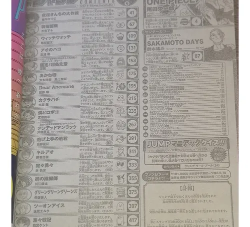 Revista Weekly Shonen Jump Nº17 Abril 2024