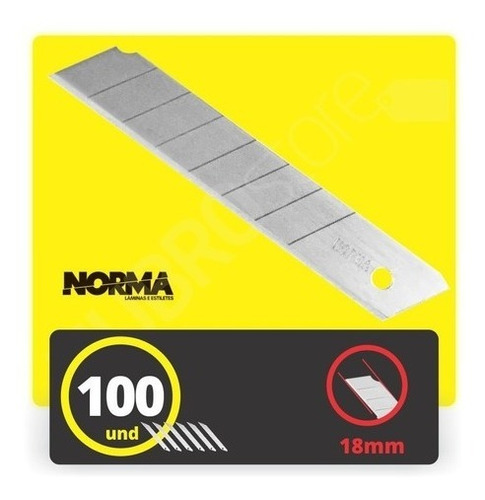 Lâmina Profissional Norma Larga One Way 18mm  (100 Peças)