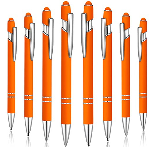 8 Pieces Ballpoint Pen With Stylus Tip Black Ink 2 In 1...