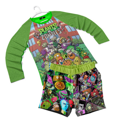 Traje De Baño Plantas Vs Zombies Short Playera