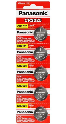 Bateria Cr2025 Panasonic Lithium 3v Cartela 5 Unids