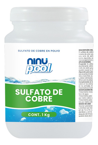 Sulfato De Cobre - Fungicida Alguicida Piscinas - 1kg