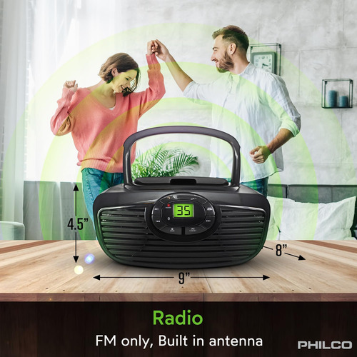 Reproductor De Cd Portátil Philco Boombox Con Bluetooth, ...
