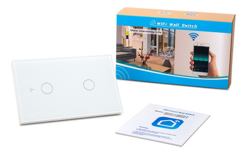 Interruptores De Luz De Pared Táctiles Wifi Smart, 2 Gang