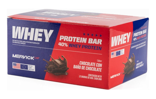 Mervicklab Whey Protein Bar Sabor Chocolate Caja X12 Un 780g