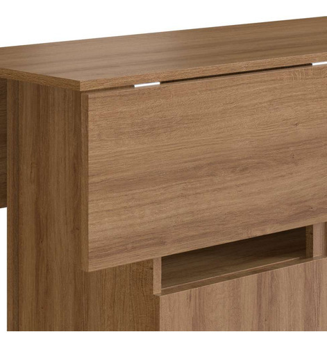 Conjunto De Armário Multiuso Com Mesa Dobrável Beto 3 Pt ... Cor Mel