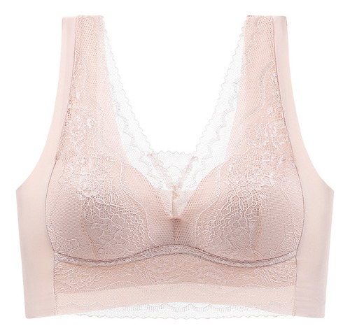 Sujetador Tipo Bandeau Sin Alambre De Encaje Para Mujer, 4 P