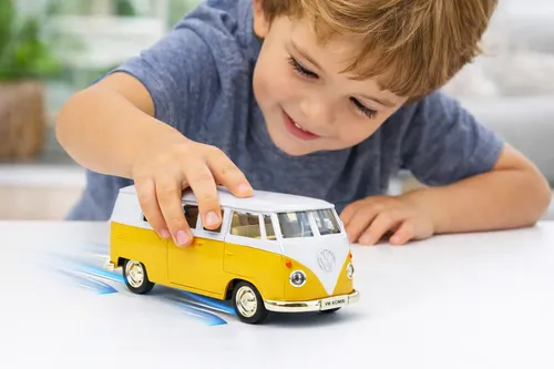 Miniatura Kombi Rmz City, 13 Cm, Metal, Abre Portas, Fricção