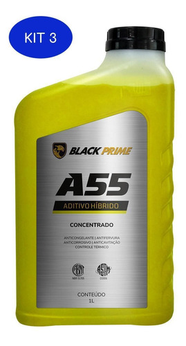 Kit 3 Aditivo A55 Concentrado Black Prime Amarelo 1l