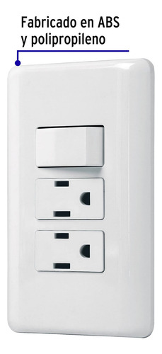 Placa Armada 2 Contactos Interruptor Sencillo Volteck Blanco