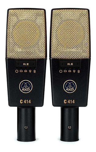 Set De Microfonos Akg C414 Xl2 Condenser Demo Color Negro