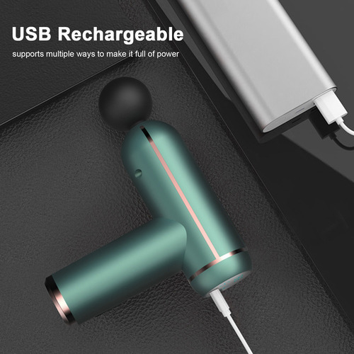 Minipistola De Masaje Portátil: 32 S, Recargable Por Usb, 4