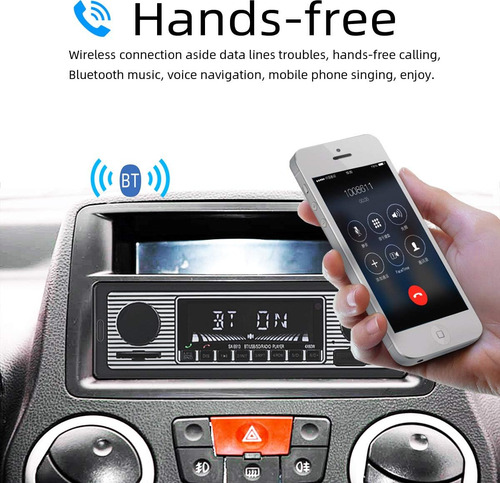 Reproductor MP3 LOHOME Classic Single Din para coche con Bluetooth