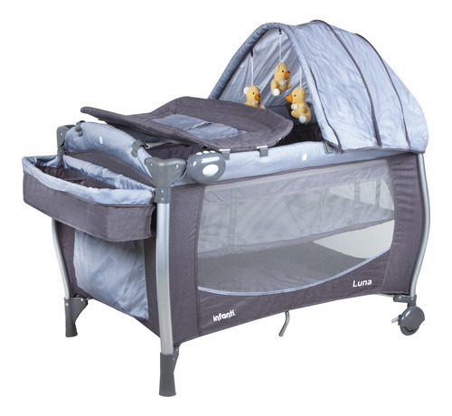 Cuna Playard Luna Grey Dots Infanti