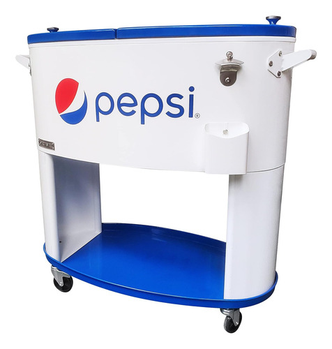 Hielera De 80 Cuartos Portatil Color Pepsi Blanco Permasteel