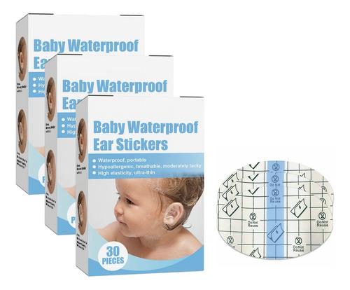 3×parche Oreja Impermeable For Bebés For Bañarse Y Bañars