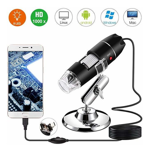 Microscopio Usb Digital, Bysameyee Portátil 40x-1000x Amplia