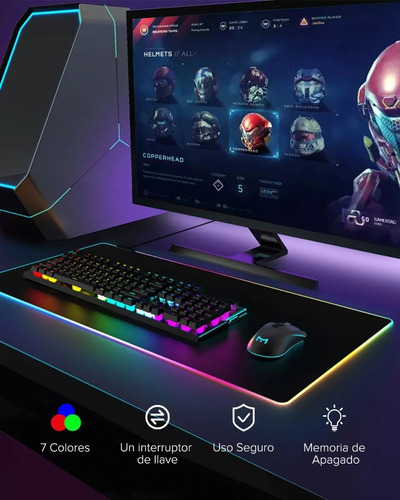 Alfombrilla De Ratón Gamer Rgb Luz Led Lonk Mouse-01b