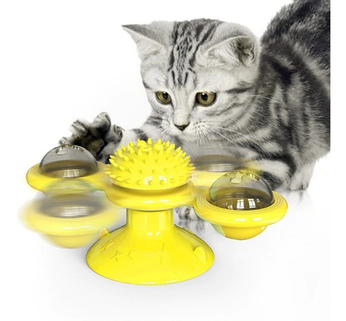 Juguete Gato Interactivo Molino De Viento Con Catnip Y Luz 