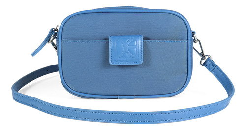 Bolsa Crossbody Cloe Para Mujer Nylon Con Broche Magnético Color Azul petróleo