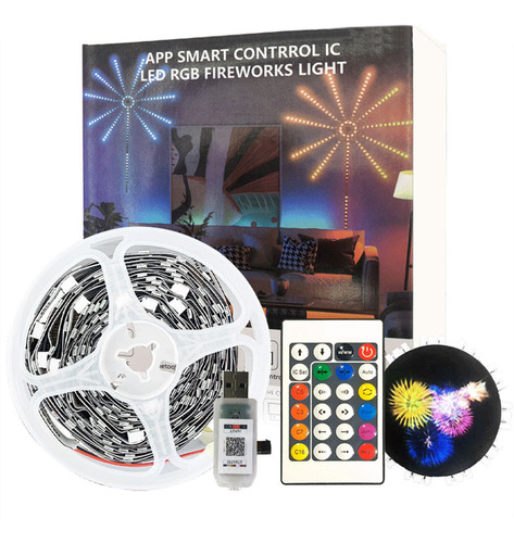Tiras Led De 24 Teclas, 10+1 Luces De Fuegos Artificiales Dr