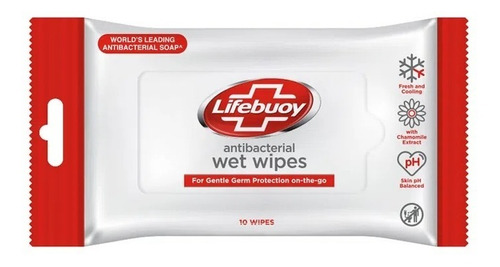 Toallitas Humedas Antibacteriales Lifebuoy X 10 Unidades