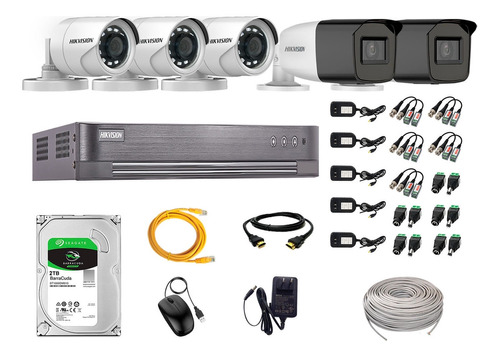 Cámaras Seguridad Exterior Vfir3 Kit 5 Hikvision Full Hd 2tb